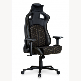 Геймерське крісло Cyberlux GM-403 Hermes Fabric Black-Gold