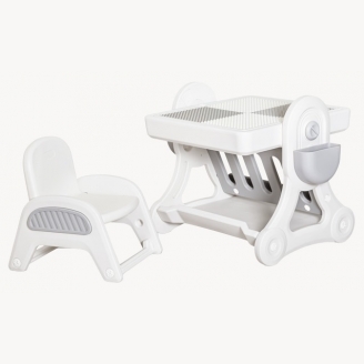 Детский столик со стулом Mealux KD-F051 Robin White/Grey 