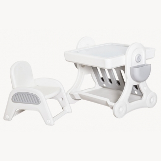 Детский столик со стулом Mealux KD-F051 Robin White/Grey 