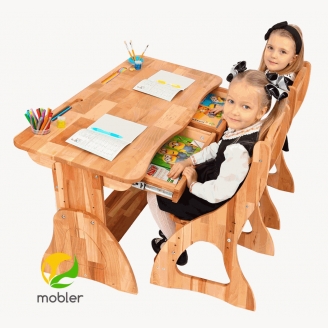 Парта для 2 дітей Mobler p112-1 з ящиками для канцелярії