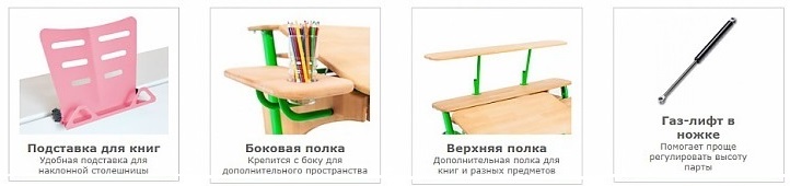 Парта Pondi Школяр із тумбою ДСП Білий