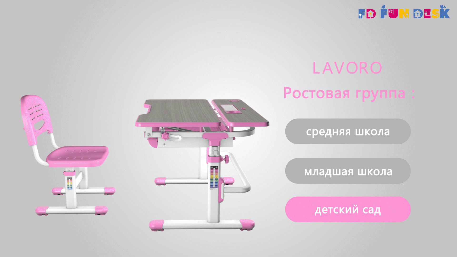 Комплект парта и стульчик FunDesk Lavoro Grey
